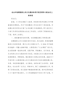在全市创建国家公共文化服务体系示范区领导小组会议上的讲话