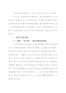 X局机关党建2021年上半年工作总结及下半年工作打算
