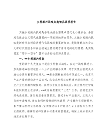 乡村振兴战略实施情况调研报告