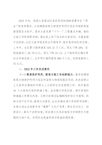 区文旅局2022年工作总结及2023年工作计划