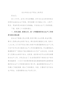 在全市安全生产例会上的讲话