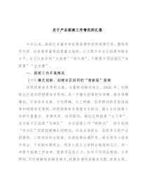 关于产业招商工作情况的汇报