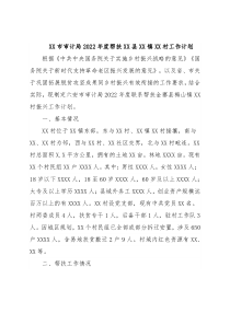 XX市审计局2022年度帮扶XX县XX镇XX村工作计划