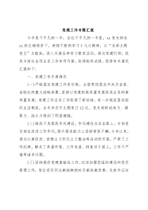 党建工作专题汇报