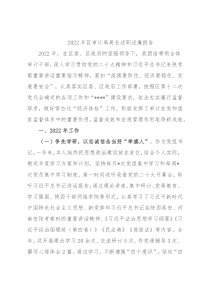 2022年区审计局局长述职述廉报告