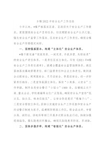 乡镇2022年安全生产工作总结