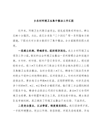 乡农村环境卫生集中整治工作汇报