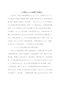 X乡镇乡土人才调研工作报告