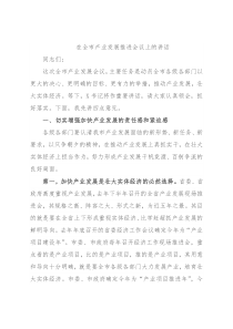 在全市产业发展推进会议上的讲话