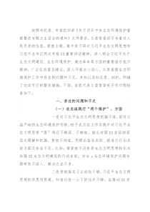 常委班子生态环境保护督察整改专题民主生活会对照检查材料