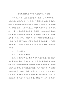 县档案局党组上半年党风廉政建设工作总结