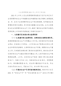 X应急管理局2021年上半年工作总结