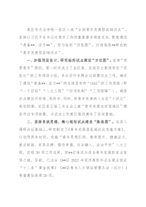 青年发展型县域试点工作汇报