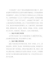 公司关于集团2022年工作汇报会汇报材料