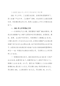 工业园区2021年上半年工作总结和工作打算