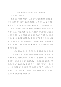 公司党委书记在巡察反馈会上的表态发言
