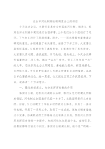 在全市河长制湖长制调度会上的讲话