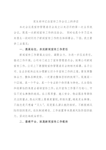 党支部书记在宣传工作会议上的讲话