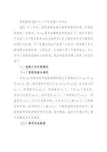 国投集团2021年上半年党建工作总结