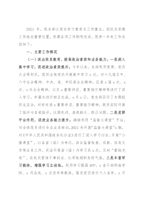 区纪检监察机关党支部2021年工作总结