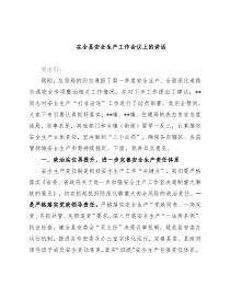 在全县安全生产工作会议上的讲话