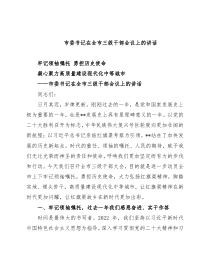 市委书记在全市三级干部会议上的讲话