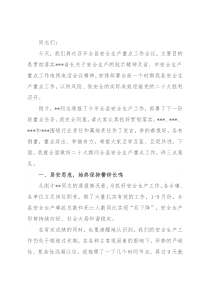 在全县安全生产重点工作会议上的讲话