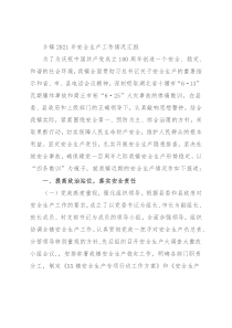 乡镇2021年安全生产工作情况汇报