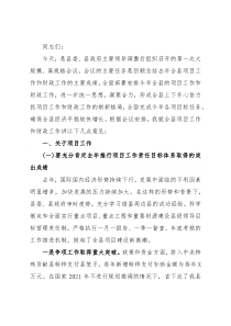 在全县项目和财政工作会议上的讲话