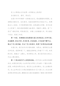 区人大常委会主任在第一次常委会上的讲话