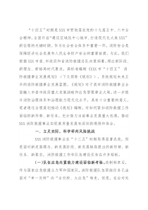 X市“十四五”时期消防救援工作调研报告