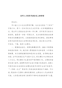 在市人大党员代表会议上的讲话