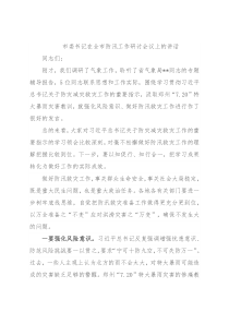 市委书记在全市防汛工作研讨会议上的讲话