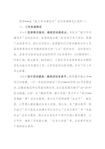 县“能力作风建设年”活动工作总结