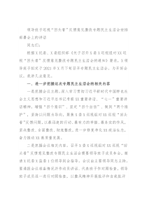 领导班子巡视“回头看”反馈意见整改专题民主生活会安排部署会上的讲话