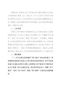 党史学习教育专题民主生活会整改方案