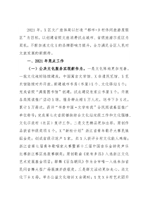 区文化和广电旅游体育局2021年工作总结和2022年工作思路