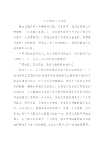 社会实践工作总结