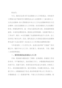 在镇（街）人大工作座谈会上的讲话