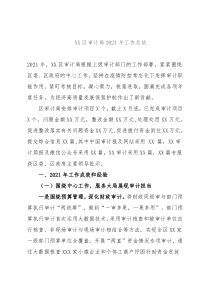 XX区审计局2021年工作总结