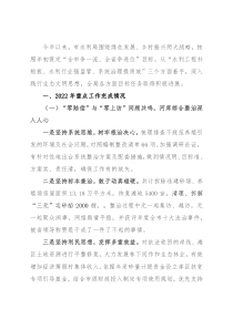 水利局2022年工作总结和2023年工作计划 