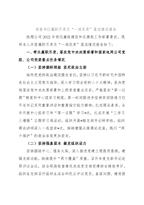 党委书记履职尽责及“一岗双责”落实情况报告