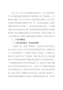 企业2022年党风廉政建设和反腐败工作总结及2023年工作计划