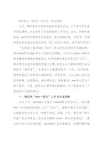 某市长在全面深入推进一体化专题调研座谈会上的发言