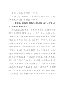在粤东西北区域一体化发展与粤港澳大湾区融合互动专题讨论会上的发言