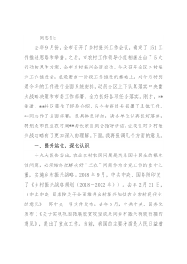 区委书记在全区乡村振兴推进会上的讲话提纲