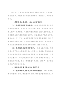 市农业农村局2022年工作要点