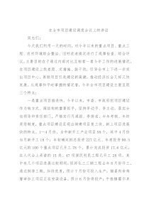 在全市项目建设调度会议上的讲话