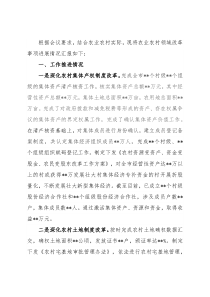 关于农业农村领域改革工作推进情况的报告