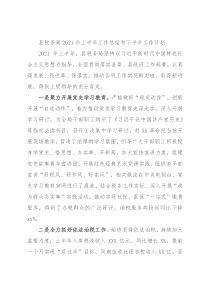 县税务局2021年上半年工作总结和下半年工作计划